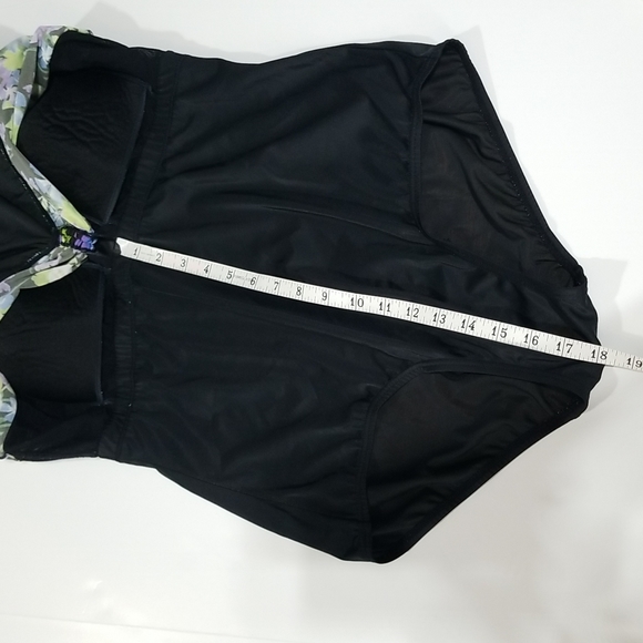 BLAIR Black Blue & Purple Pansie One Piece Dress Swimsuit - Picture 9 of 15